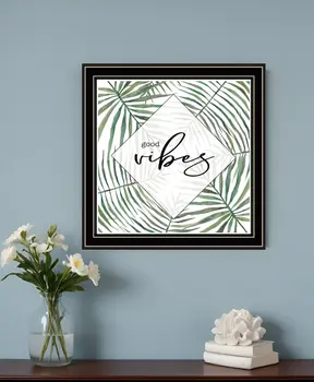 GOOD VIBES Black Framed Print Wall Art