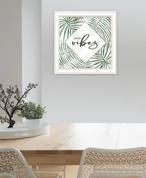 GOOD VIBES White Framed Print Wall Art