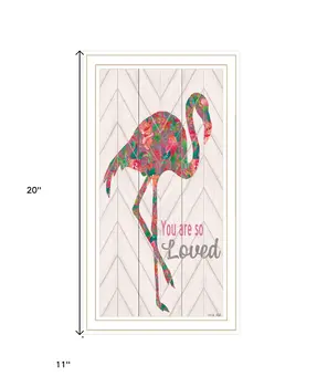 You are so loved Flamingo White Framed Print Wall Art