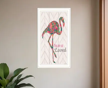 You are so loved Flamingo White Framed Print Wall Art