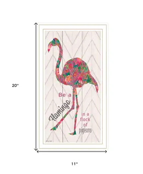 Be A Flamingo White Grooved Frame  Print Wall Art