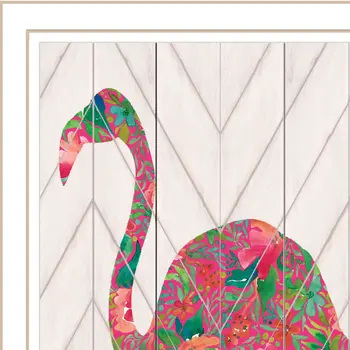 Be A Flamingo White Grooved Frame  Print Wall Art