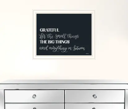 Grateful For Everything White Framed Print Wall Art