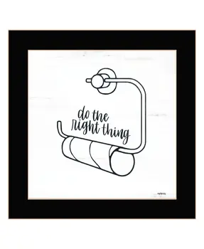 Empty Toilet Paper Roll Black Framed Print Wall Art