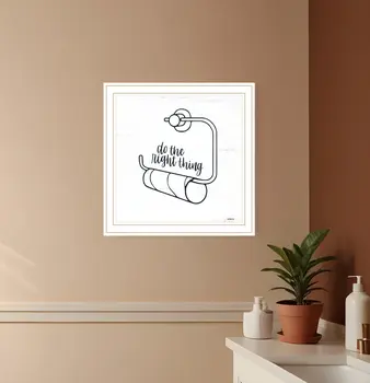 Empty Toilet Paper Roll White Framed Print Wall Art