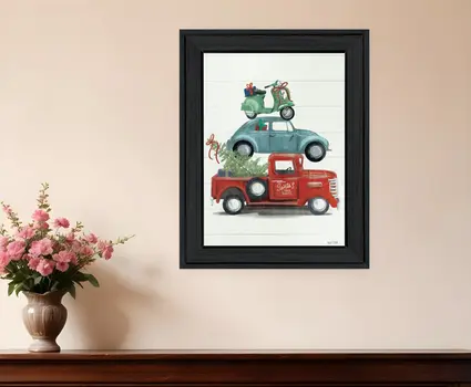 Holiday Travels Black Framed Print Wall Art