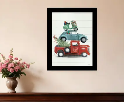 Holiday Travels Black Framed Print Wall Art