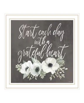 Grateful Heart White Framed Print Wall Art