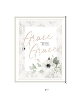 Grace Upon Grace White Framed Print Wall Art