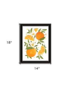 Citrus Orange Botanical Black Framed Print Wall Art