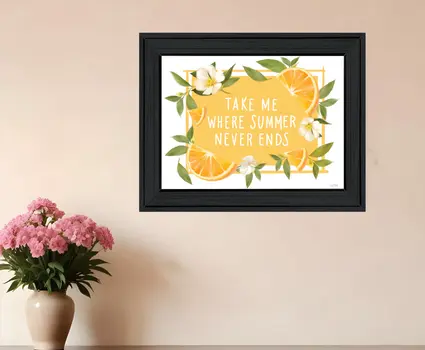 Take Me Where Summer Never Ends Black Framed Print Wall Art