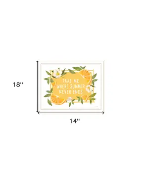Take Me Where Summer Never Ends White Framed Print Wall Art