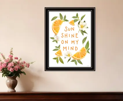 Sun Shine on My Mind Black Framed Print Wall Art