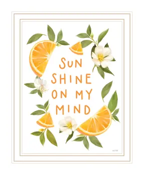 Sun Shine on My Mind White Framed Print Wall Art