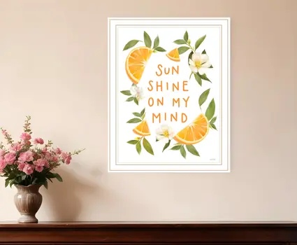 Sun Shine on My Mind White Framed Print Wall Art