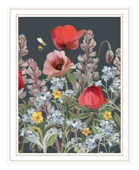 Summer Garden Buzz White Framed Print Wall Art