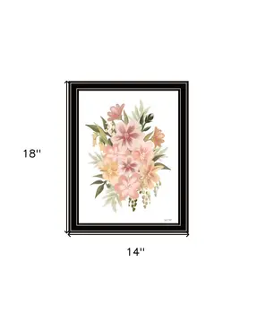 Peachy Petals Black Framed Print Wall Art