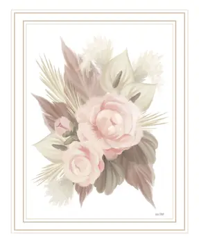 BOHEMIAN BOUQUET White Framed Print Wall Art