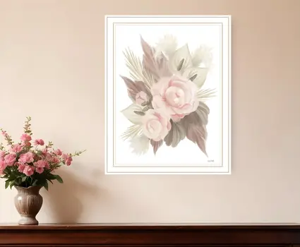 BOHEMIAN BOUQUET White Framed Print Wall Art