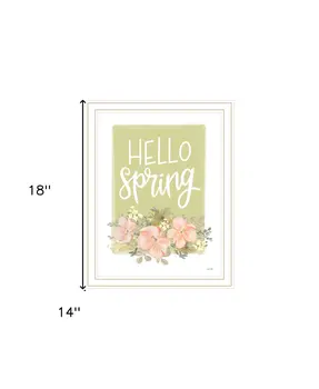 Hello Spring Floral White Framed Print Wall Art