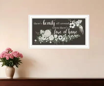 Love At Home White Framed Print Wall Art