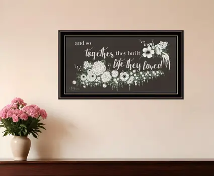 Together They Built Black Ridged Framed Print Wall Art