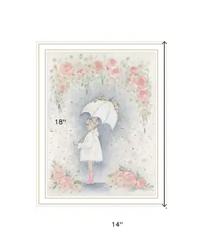 Georgia In The Rain White Framed Print Wall Art
