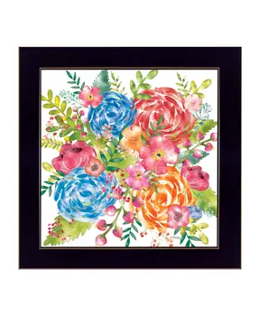 Spring Floral Black Framed Print Wall Art