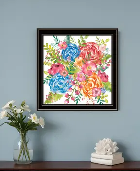 Spring Floral Black Framed Print Wall Art
