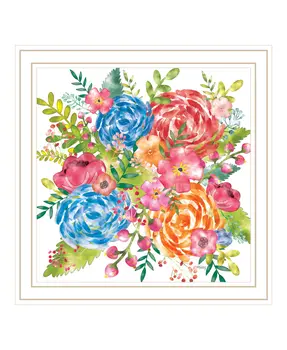 Spring Floral White Framed Print Wall Art