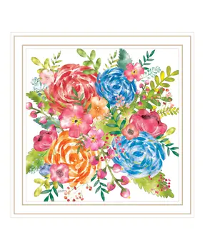 Spring Floral White Framed Print Wall Art