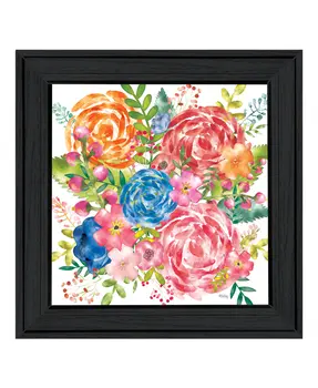 Spring Floral Black Framed Print Wall Art