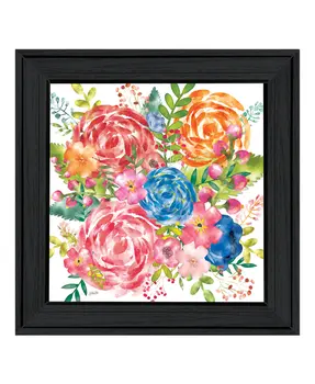 Spring Floral Black Framed Print Wall Art