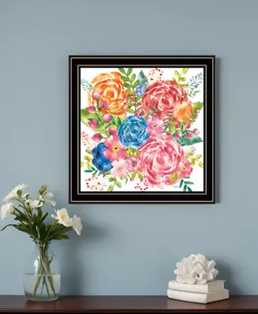 Spring Floral Black Framed Print Wall Art