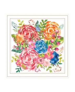 Spring Floral White Framed Print Wall Art