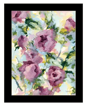 Abstract Floral Black Framed Print Wall Art