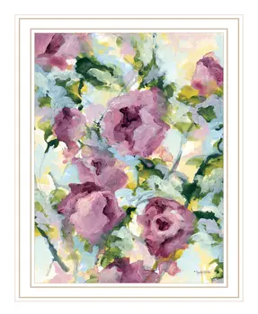 Abstract Floral White Framed Print Wall Art