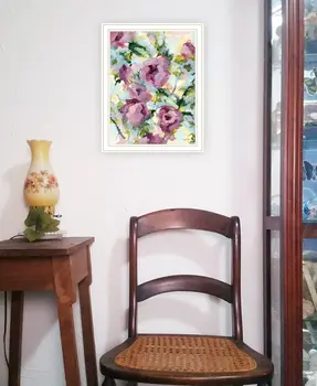 Abstract Floral White Framed Print Wall Art