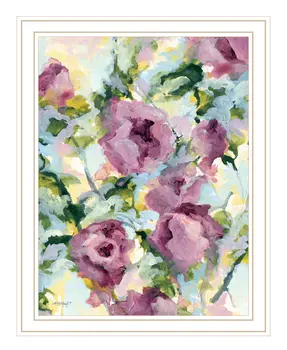Abstract Floral White Framed Print Wall Art