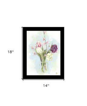 Flower Farm Bouquet Black Framed Print Wall Art