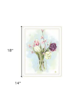 Flower Farm Bouquet White Framed Print Wall Art
