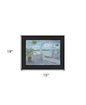 Coastal Porch Black Framed Print Wall Art