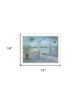 Coastal Porch White Framed Print Wall Art