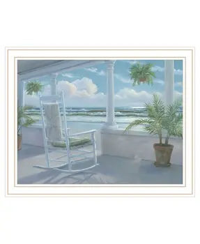 Coastal Porch White Framed Print Wall Art