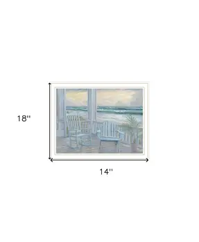 Coastal Porch White Framed Print Wall Art