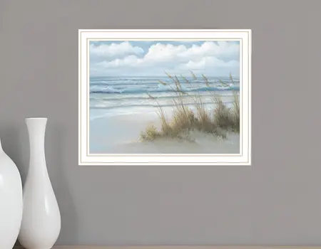 Sea Oats White Framed Print Wall Art