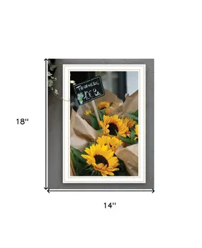 Sunflower Bouquet White Framed Print Wall Art