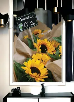 Sunflower Bouquet White Framed Print Wall Art