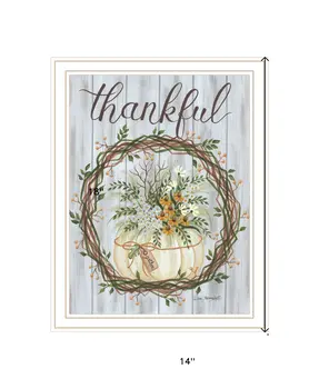 Thankful Wreath White Framed Print Wall Art