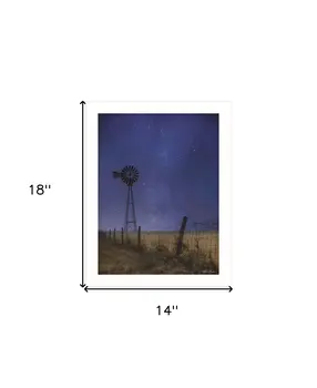 Starlit Night White Framed Print Wall Art